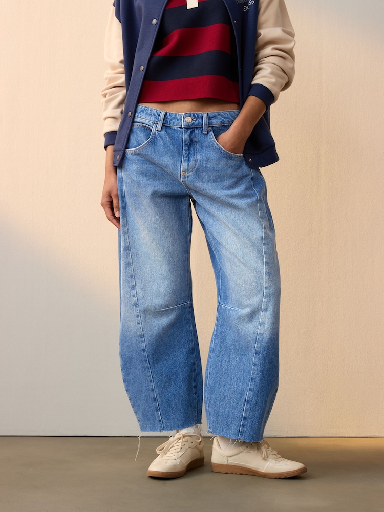 Dark Blue Horseshoe Barrel 100% Cotton Jeans - Image 1 of 7