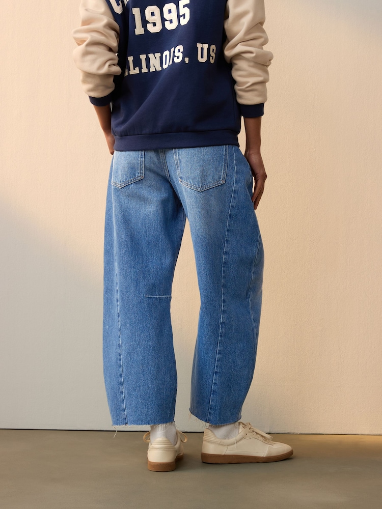 Dark Blue Horseshoe Barrel 100% Cotton Jeans - Image 2 of 7