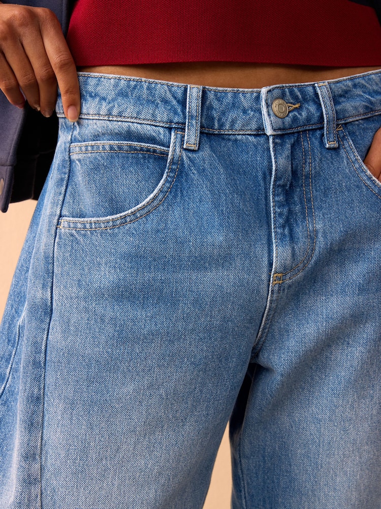 Dark Blue Horseshoe Barrel 100% Cotton Jeans - Image 3 of 7