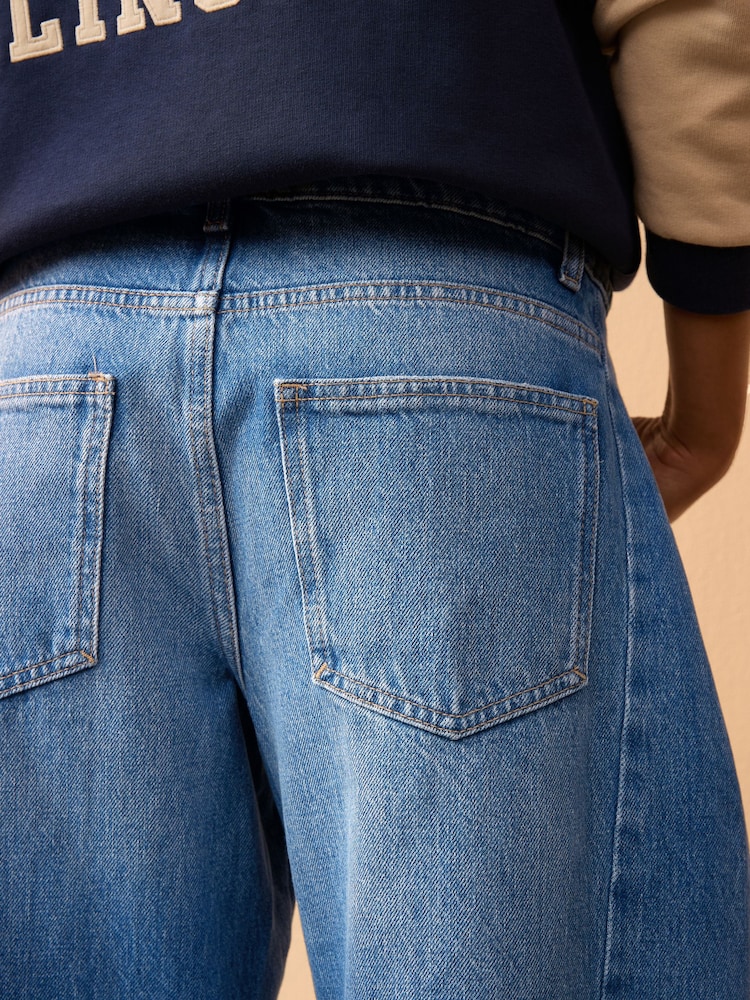 Dark Blue Horseshoe Barrel 100% Cotton Jeans - Image 4 of 7