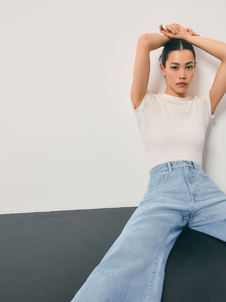 Bleach Relaxed Bootcut 100% Cotton Jeans - Image 6 of 9