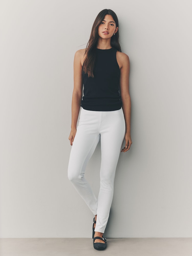 White Jersey Denim Leggings - Image 1 of 6