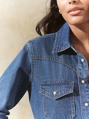Mid Blue Western Denim 100% Cotton Jumpsuit - Image 5 of 9