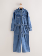 Mid Blue Western Denim 100% Cotton Jumpsuit - Image 6 of 9