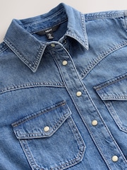 Mid Blue Western Denim 100% Cotton Jumpsuit - Image 8 of 9