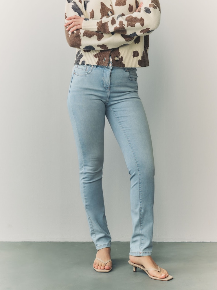 Mid Blue Tint Slim Lift And Shape Jeans - Image 2 of 9