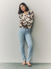 Mid Blue Tint Slim Lift And Shape Jeans - Image 4 of 9