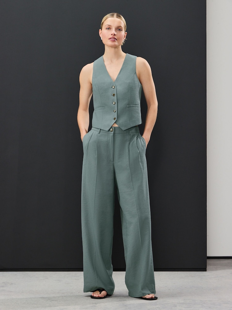 Grey Button Through V-Neck Waistcoat - Image 2 of 7