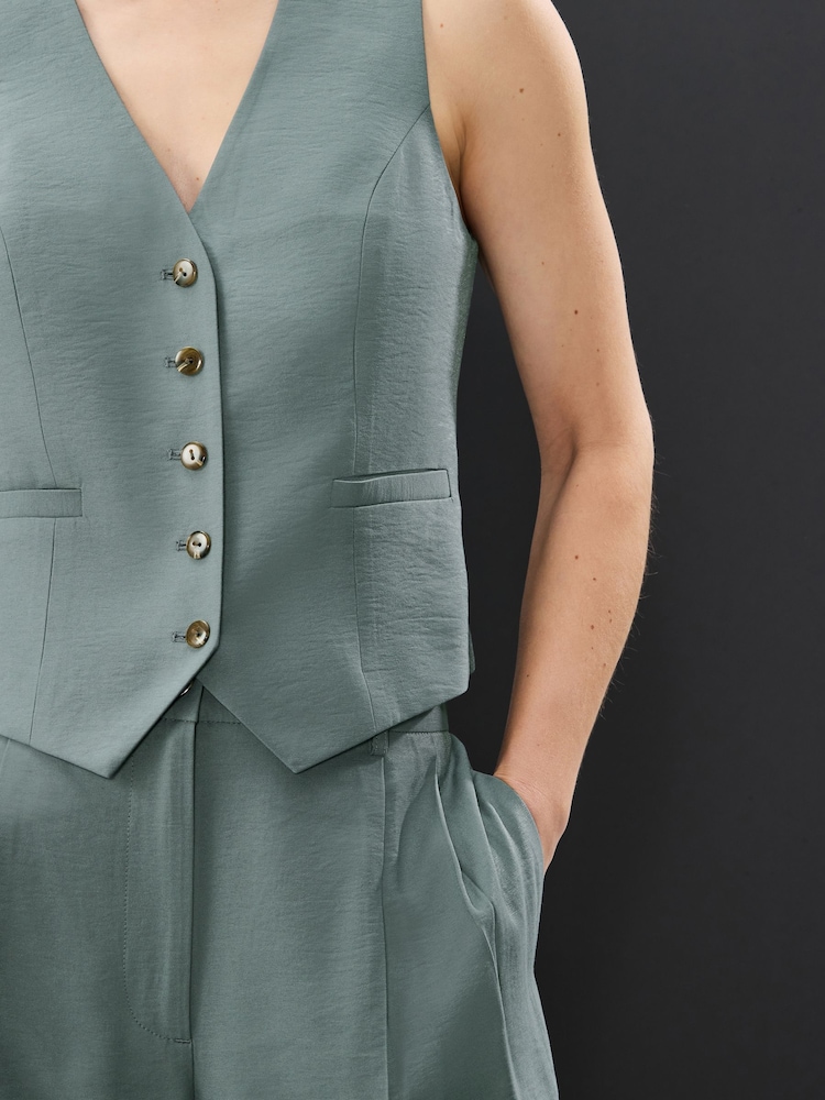 Gris - Gilet boutonné Col en V - Image 4 of 7