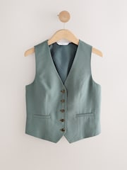 Grey Button Through V-Neck Waistcoat - Image 5 of 7
