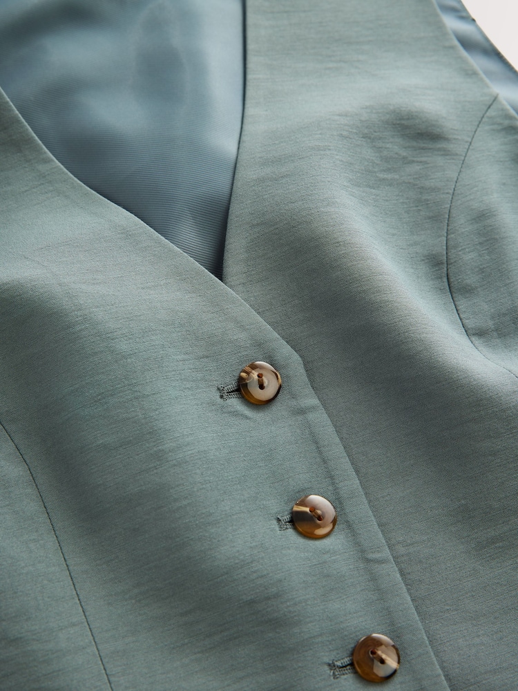 Grey Button Through V-Neck Waistcoat - Image 7 of 7