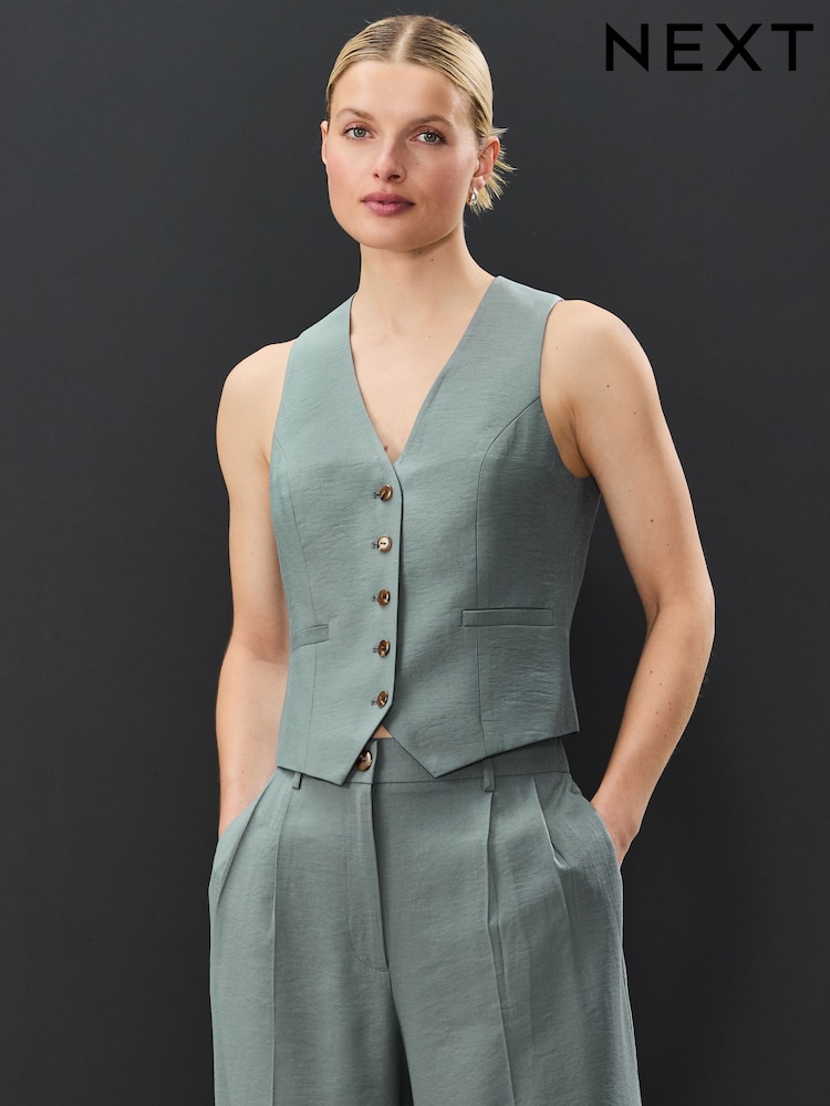Buy Grey Button Through V-Neck Waistcoat from the Next UK online shop