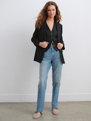 Black Button Through Waistcoat With Linen - Image 3 of 9