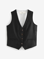 Black Button Through Waistcoat With Linen - Image 7 of 9