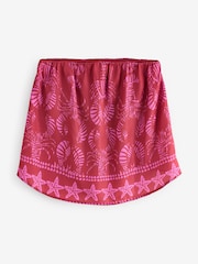 Red/Pink Glossy Satin Printed Bandeau Top - Image 6 of 6
