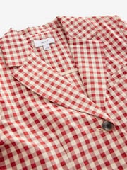 Red/Ecru Gingham Check Short Sleeve Top - Image 7 of 8