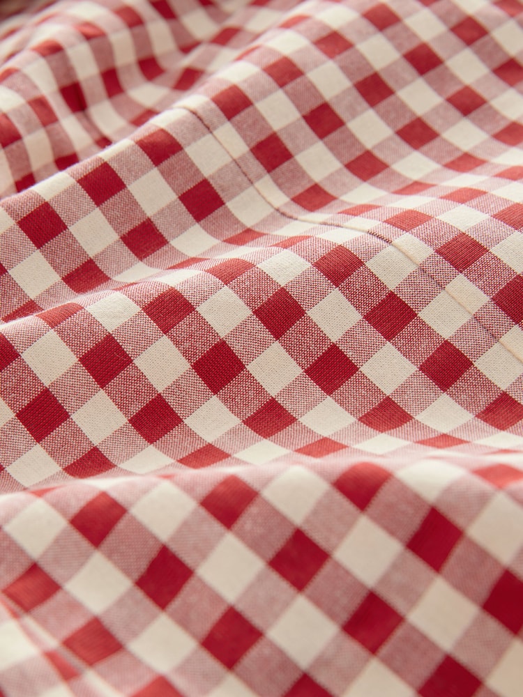 Red/Ecru Gingham Check Short Sleeve Top - Image 8 of 8