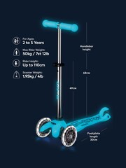 Micro Scooters Aqua Mini Deluxe Glow LED Scooter - Image 2 of 5