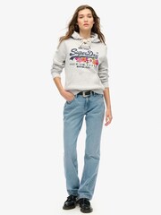 Superdry Grey Vintage Logo Premium Floral Hoodie - Image 4 of 6