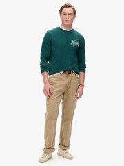 Superdry Green Classic Vintage Logo Heritage Chest 100% Cotton Sweatshirt - Image 2 of 3