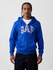 Gap Blue VintageSoft Arch Logo Zip Hoodie - Image 1 of 4