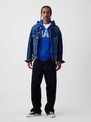 Gap Blue VintageSoft Arch Logo Zip Hoodie - Image 3 of 4