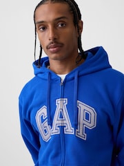 Gap Blue VintageSoft Arch Logo Zip Hoodie - Image 4 of 4