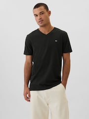 Gap Black EverydaySoft Mini-Logo V-Neck T-Shirt - Image 1 of 4