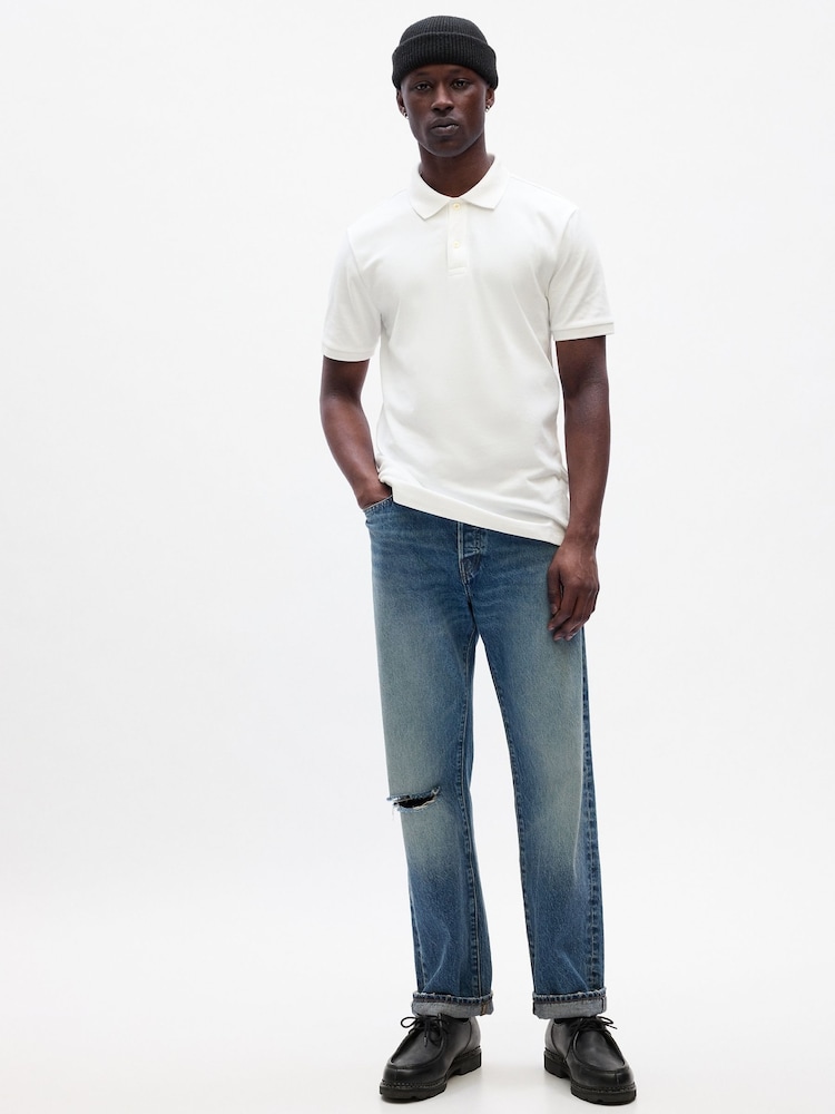 Balts - Gap Stretch Pique Polo Shirt - Attēls 1 no 2