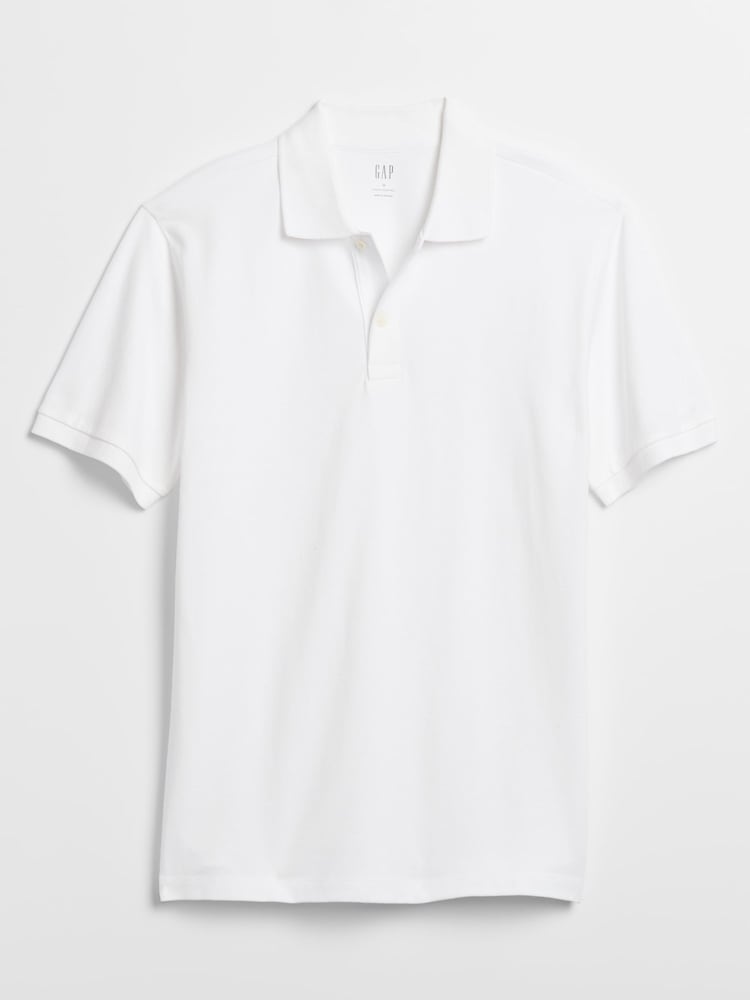 Balts - Gap Stretch Pique Polo Shirt - Attēls 2 no 2