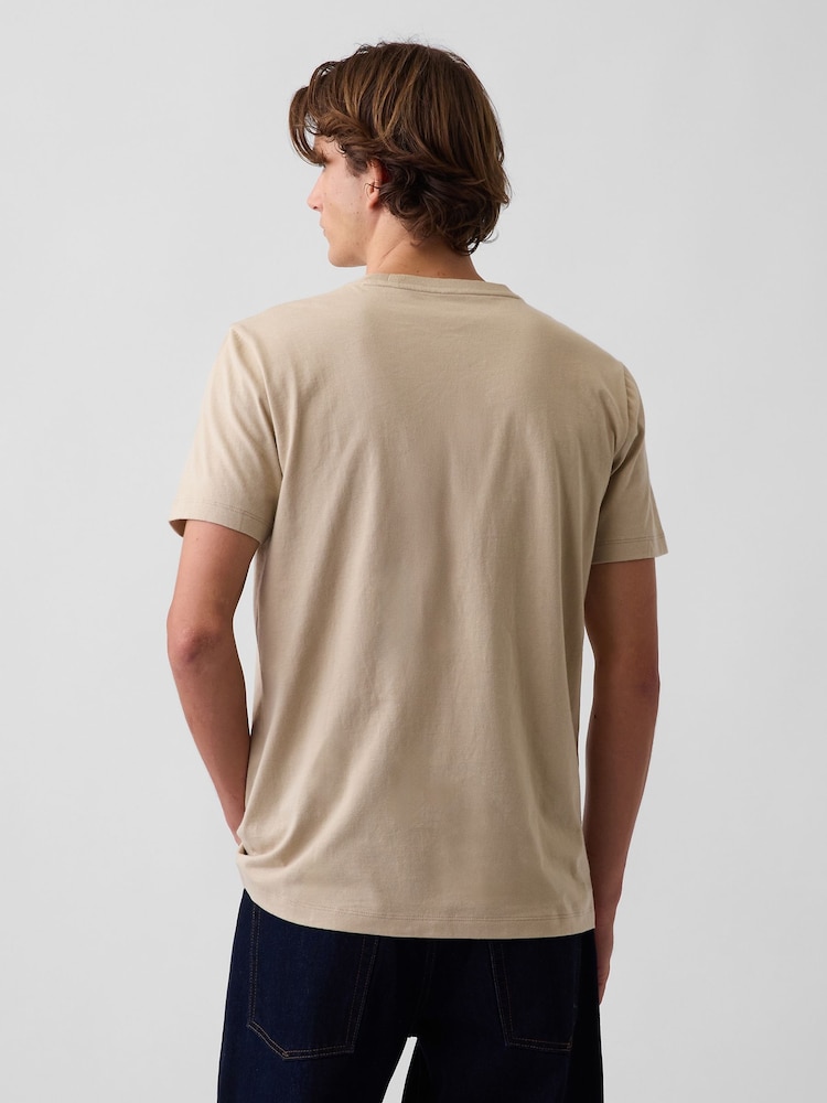 Gap Beige Classic Short Sleeve T-Shirt - Image 2 of 4 Gap Beige Classic Short Sleeve T-Shirt - Image 2 of 4