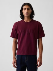 Bordeauxrood - Gap Heavyweight Relaxed Gap Logo Crop T-shirt - Afbeelding 1 van 4