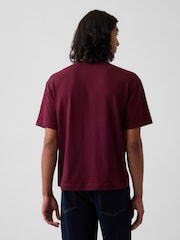 Bordeauxrood - Gap Heavyweight Relaxed Gap Logo Crop T-shirt - Afbeelding 2 van 4