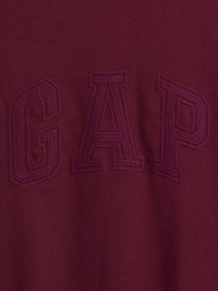 Bordeauxrood - Gap Heavyweight Relaxed Gap Logo Crop T-shirt - Afbeelding 4 van 4