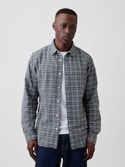 Gap Green/Blue Check Oxford Shirt in Standard Fit - Image 1 of 5
