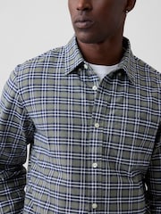 Gap Green/Blue Check Oxford Shirt in Standard Fit - Image 4 of 5