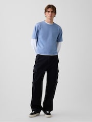 Albastru - Tricou Gap Heavyweight Boxy - Imaginea 3 din 5
