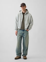 Gap Green Stripe Heavyweight Boxy Short Sleeve T-Shirt - Image 3 of 4