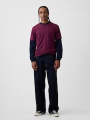 Gap Burgundy Red Classic Short Sleeve T-Shirt - Image 3 of 4
