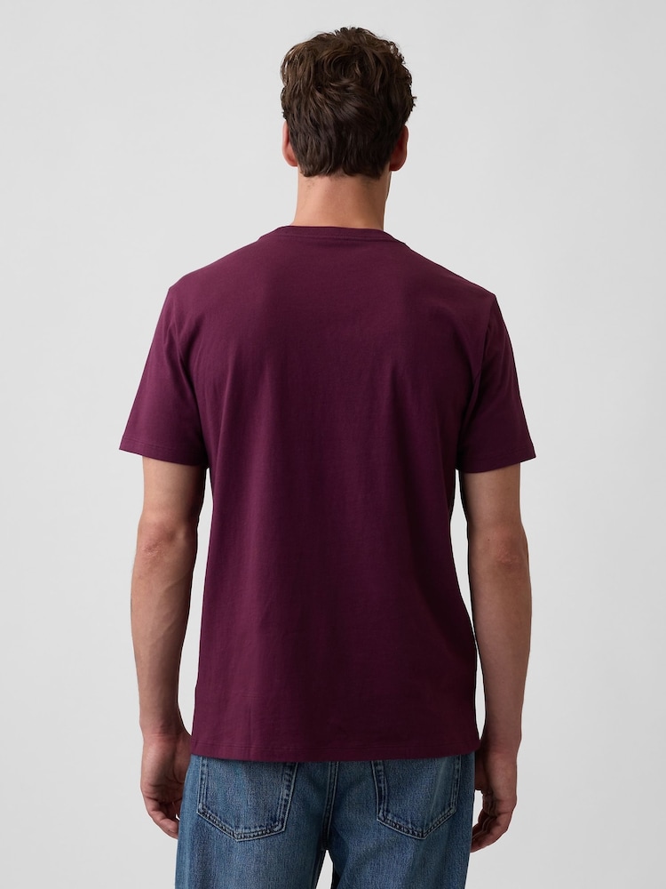 Μπορντό - Gap Everyday Soft Logo Κοντομάνικο μπλουζάκι - Εικόνα 2 από 5