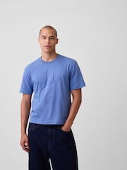 Blauw - Gap Heavyweight Relaxed Gap Logo Crop T-shirt - Afbeelding 1 van 4