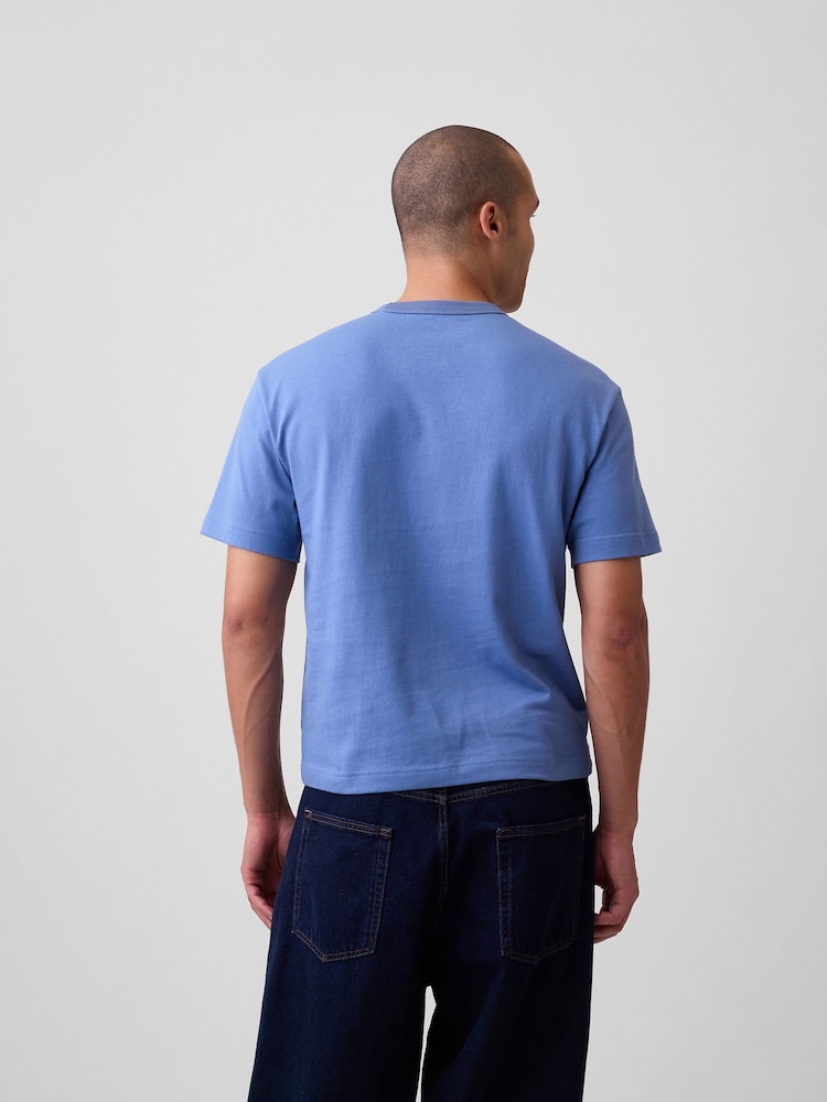 Blauw - Gap Heavyweight Relaxed Gap Logo Crop T-shirt - Afbeelding 2 van 4