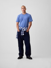 Blauw - Gap Heavyweight Relaxed Gap Logo Crop T-shirt - Afbeelding 3 van 4