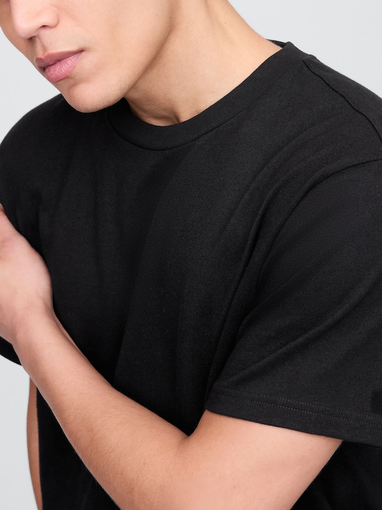 Svart - Gap Heavyweight Avslappnad Kort ärm T-shirt - Bild 4 av 4