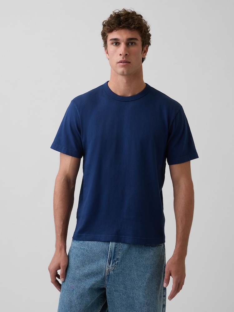 Blå - Gap Heavyweight Avslappnad Kort ärm T-shirt - Bild 1 av 4