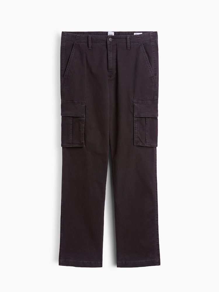 Gap Dark Brown Essential Straight Cargo Trousers - Image 6 of 6 Gap Dark Brown Essential Straight Cargo Trousers - Image 6 of 6