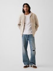 Gap Beige Vintage Soft Arch Logo Zip Hoodie - Image 3 of 4