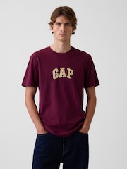 Gap Burgundy Red Arch Logo Short Sleeve T-Shirt - Image 1 of 4