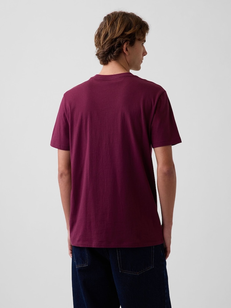 Gap Burgundy Red Arch Logo Short Sleeve T-Shirt - Image 2 of 4