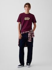 Gap Burgundy Red Arch Logo Short Sleeve T-Shirt - Image 3 of 4